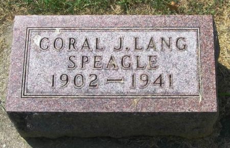 LANG SPEAGLE, CORAL J. - Winneshiek County, Iowa | CORAL J. LANG SPEAGLE 