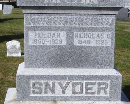 SNYDER, HULDAH - Winneshiek County, Iowa | HULDAH SNYDER 