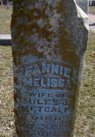 METCALF, FANNIE MELISSA - Woodbury County, Iowa | FANNIE MELISSA METCALF 