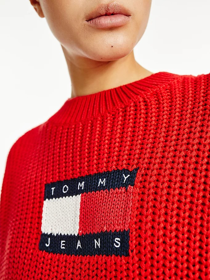 PULLOVER IN MAGLIA GROSSA CON DISTINTIVO - TOMMY JEANS - JPD Fashion