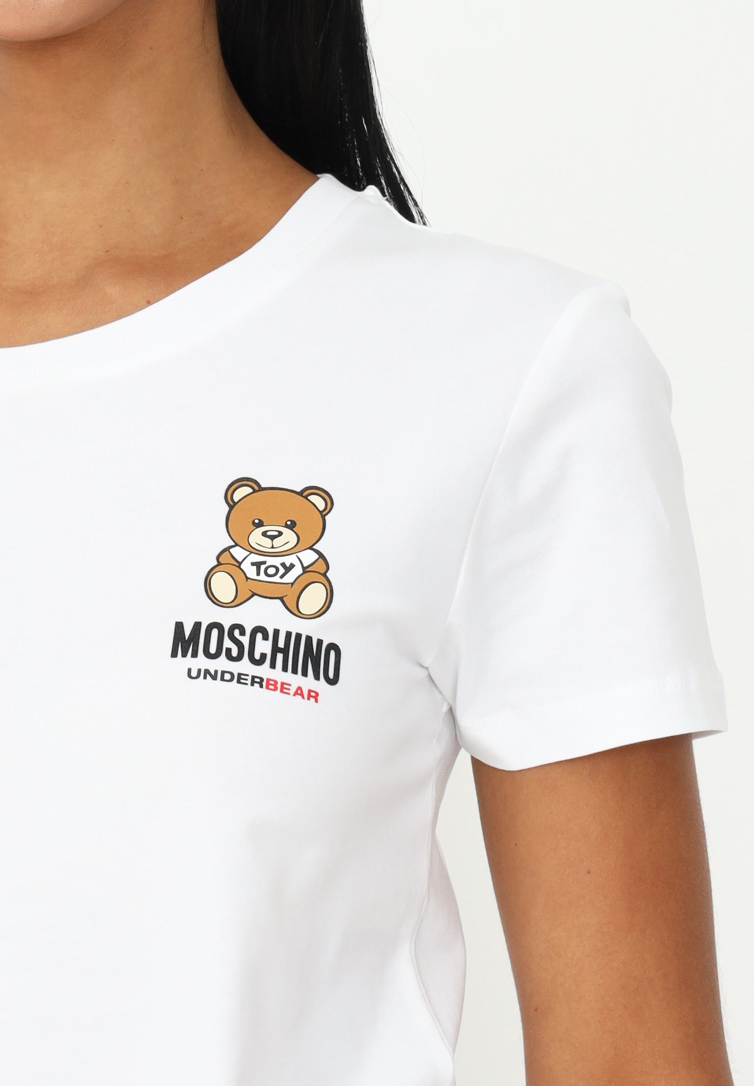 T-shirt manica corta con logo frontale - MOSCHINO - JPD Fashion
