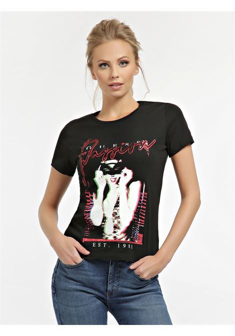 T-SHIRT STAMPA PIAZZATA GLITTER GUESS | T-shirt | W0BI09 I3Z00JBLK
