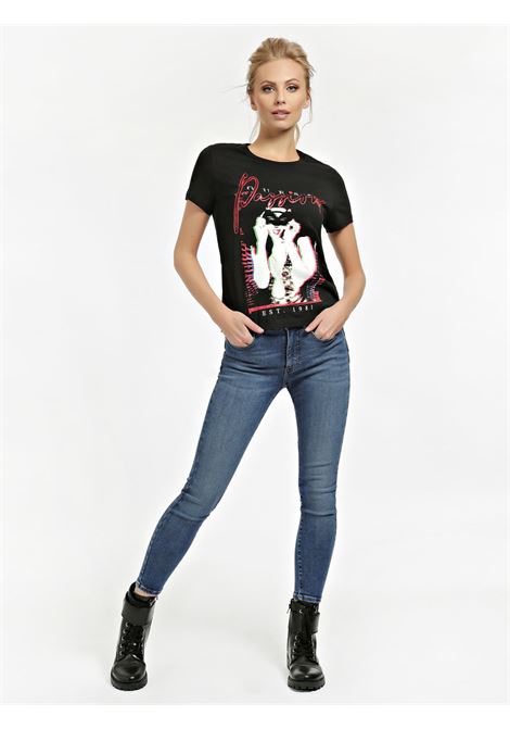 T-SHIRT STAMPA PIAZZATA GLITTER GUESS | T-shirt | W0BI09 I3Z00JBLK