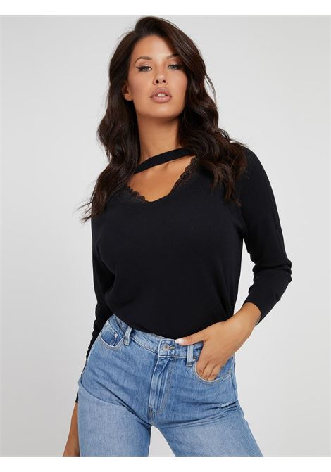 Maglia dettaglio pizzo GUESS | Maglie | W1YR0A Z2V80JBLK