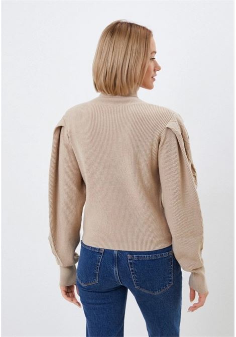 MAGLIA SLIM A COSTE CON COLLO ALTO FRACOMINA | Maglie | FR22WT7039K45901L20 BISCUIT