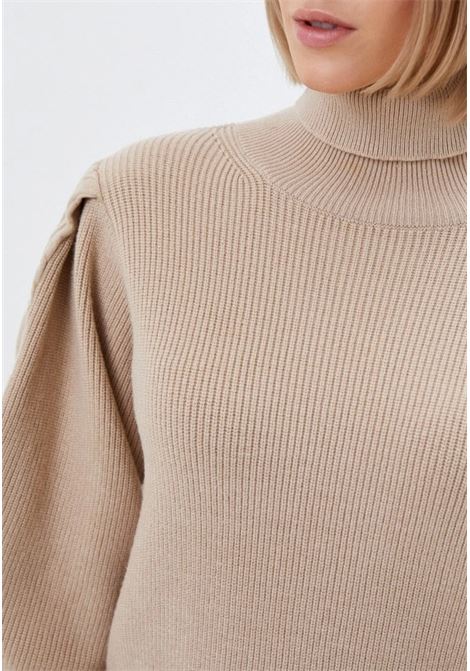 MAGLIA SLIM A COSTE CON COLLO ALTO FRACOMINA | Maglie | FR22WT7039K45901L20 BISCUIT