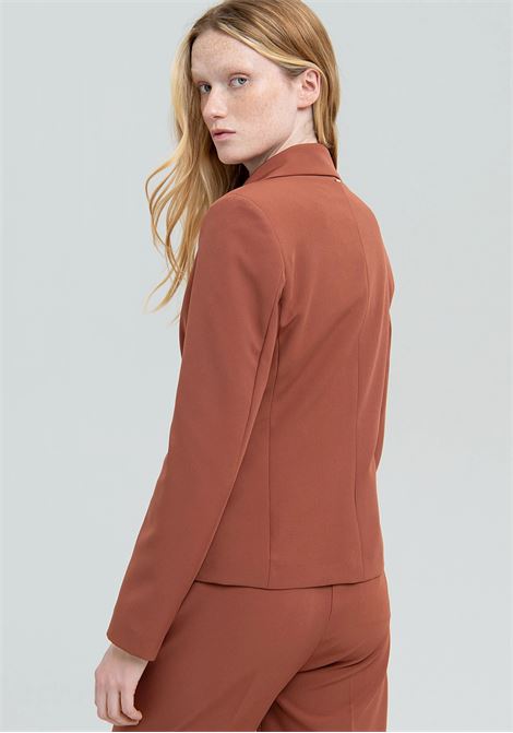 BLAZER SLIM DOPPIO PETTO IN TESSUTO STRETCH FRACOMINA | Giacche | FS22WJ2009W42901L66 BRANDY