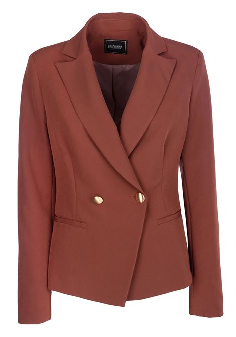 BLAZER SLIM DOPPIO PETTO IN TESSUTO STRETCH FRACOMINA | Giacche | FS22WJ2009W42901L66 BRANDY