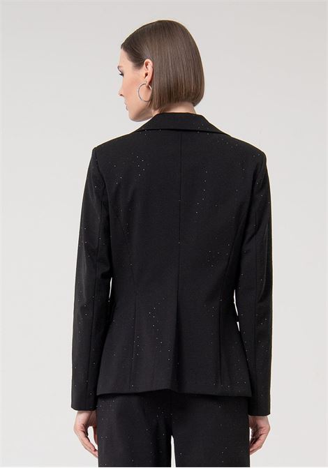 Blazer regular monopetto con strass FRACOMINA | Giacche | FQ24WJ2003W515J9053 BLACK