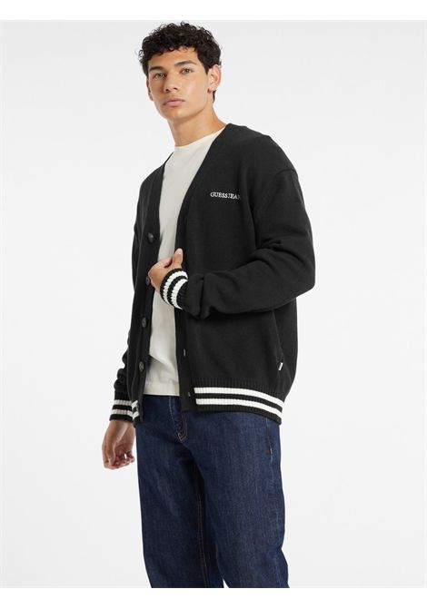 Cardigan varsity logo ricamato GUESS JEANS | Maglie | M4BR38 Z3HM1JBLK