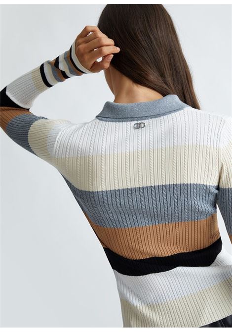 Polo in maglia a righe LIU JO | Maglie | WF4394MS99E03N96