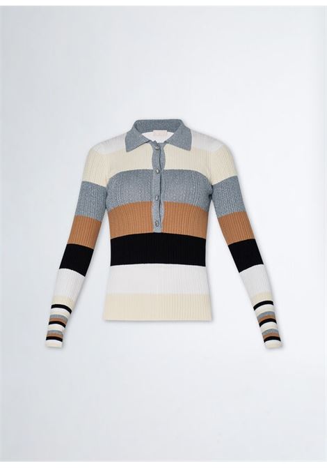 Polo in maglia a righe LIU JO | Maglie | WF4394MS99E03N96
