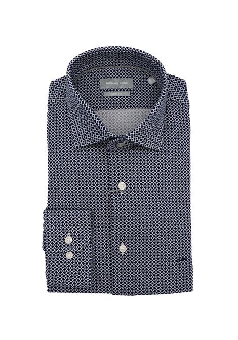 Camicia slim con stampa MICHAEL KORS | Camicie | MK0DS01401M411 NAVY
