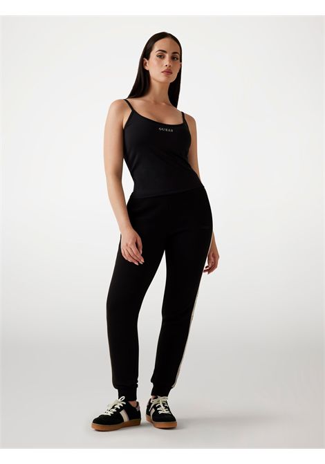 Jogger con banda laterale logata GUESS ATHLEISURE | Pantalone | V2YB15 KB3P2JBLK