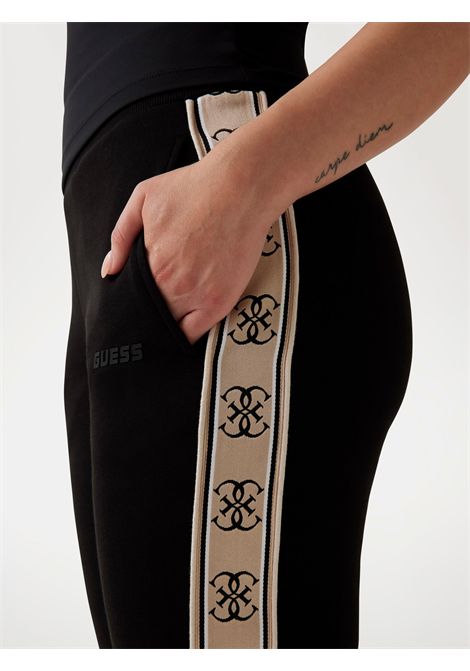 Jogger con banda laterale logata GUESS ATHLEISURE | Pantalone | V2YB15 KB3P2JBLK
