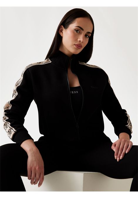 Felpa con banda laterale logata GUESS ATHLEISURE | Felpe | V2YQ16 KB3P2JBLK