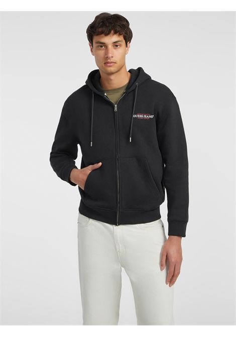 gj zip hood reg am trad sweat GUESS JEANS | Maglie | M4YQ27 K9V31JBLK
