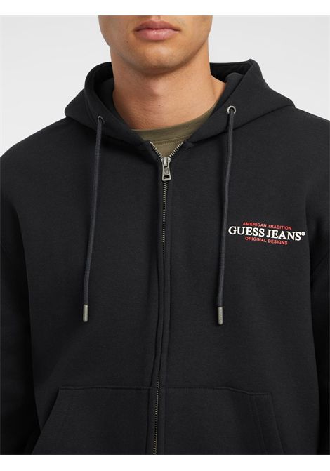 gj zip hood reg am trad sweat GUESS JEANS | Maglie | M4YQ27 K9V31JBLK