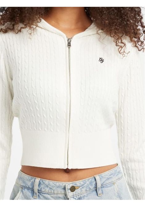 Cardigan in maglia a trecce con cappuccio GUESS JEANS | Felpe | W5BR04 Z3HO2G293