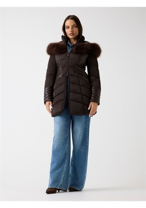 Piumino con cappuccio in pelliccia sintetica GUESS | Giubbini | W4BL61 WGLZ0G1EB