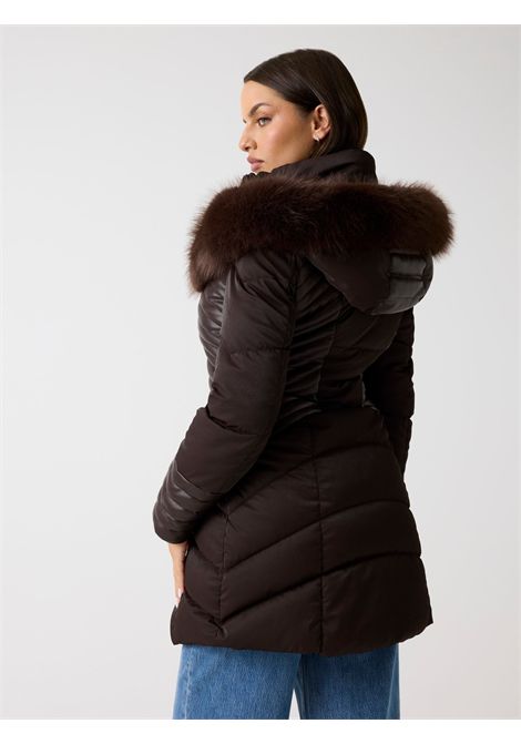 Piumino con cappuccio in pelliccia sintetica GUESS | Giubbini | W4BL61 WGLZ0G1EB