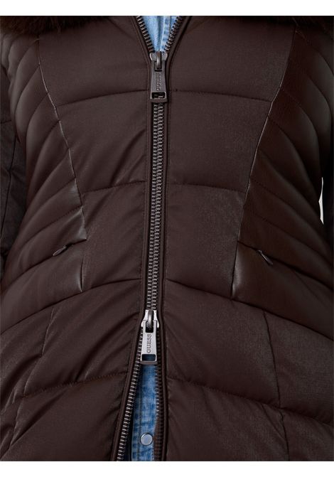 Piumino con cappuccio in pelliccia sintetica GUESS | Giubbini | W4BL61 WGLZ0G1EB