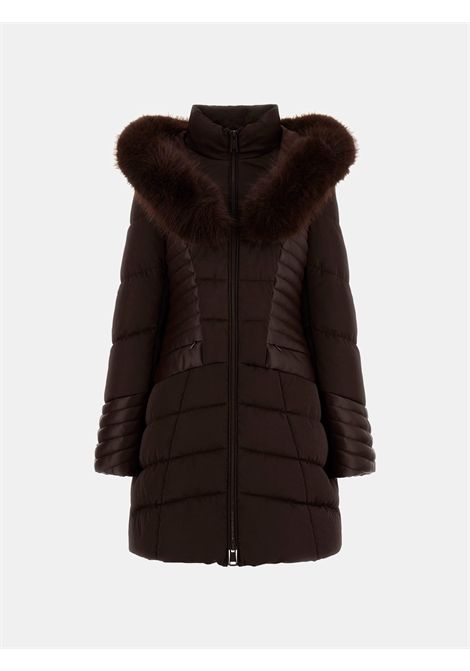 Piumino con cappuccio in pelliccia sintetica GUESS | Giubbini | W4BL61 WGLZ0G1EB