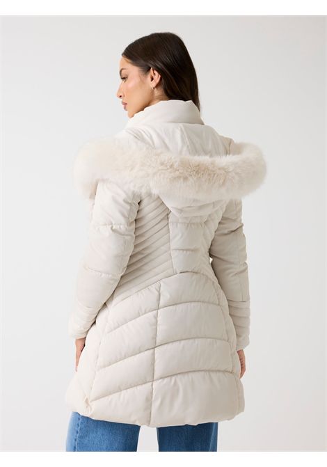 Piumino con cappuccio in pelliccia sintetica GUESS | Giubbini | W4BL61 WGLZ0G9L9