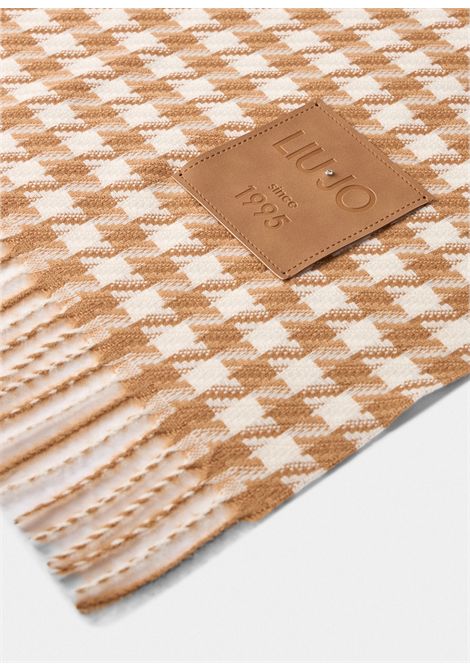 Stola pied de poule LIU JO SOFT ACCESSORIES | Cappelli/Sciarpe | 2F5041 T0300 STOLAM9763 CAMMELLO/PIED DE POU