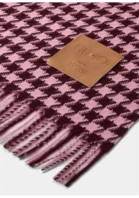 Stola pied de poule LIU JO SOFT ACCESSORIES | Cappelli/Sciarpe | 2F5041 T0300 STOLAM9822 RED AUBERGINE/PIED D