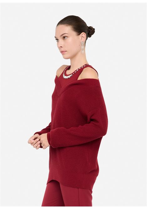 Maglione con ricami gioiello LIU JO | Maglie | MF5126MA85QD6591