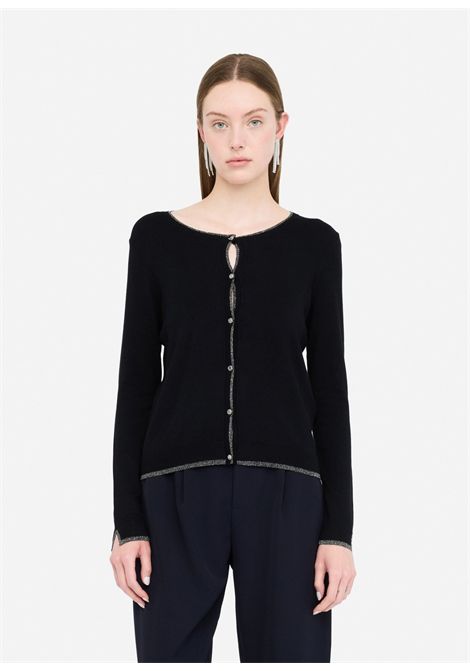 Cardigan con dettagli in lurex® LIU JO | Maglie | MF5225MS49I22222