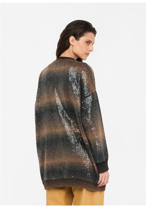Cardigan lungo con paillettes LIU JO | Maglie | MF5248MA14RS9472