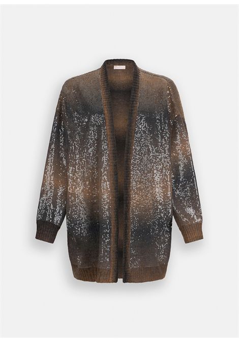 Cardigan lungo con paillettes LIU JO | Maglie | MF5248MA14RS9472