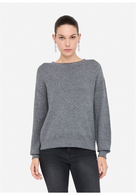Maglia con micro paillettes LIU JO | Maglie | MF5483MA27R04485
