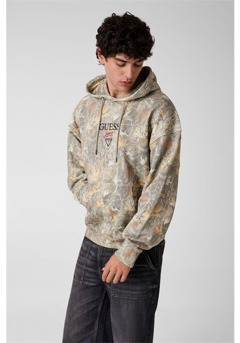 Felpa con cappuccio Logo centrale  Camo GUESS JEANS | Felpe | M6YQ14 K4092FMEM