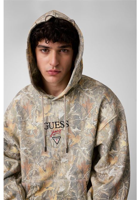 Felpa con cappuccio Logo centrale  Camo GUESS JEANS | Felpe | M6YQ14 K4092FMEM