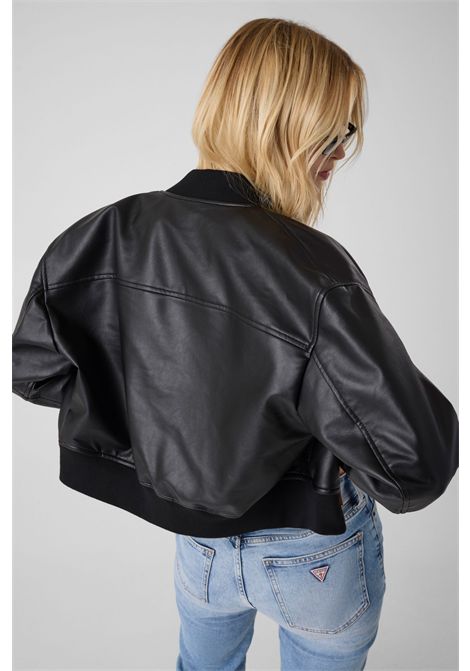 Giacca bomber in similpelle GUESS JEANS | Giubbini | W6YL01 W2525JBLK