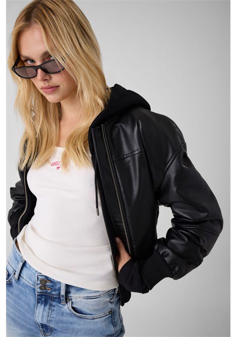 Giacca bomber in similpelle GUESS JEANS | Giubbini | W6YL01 W2525JBLK