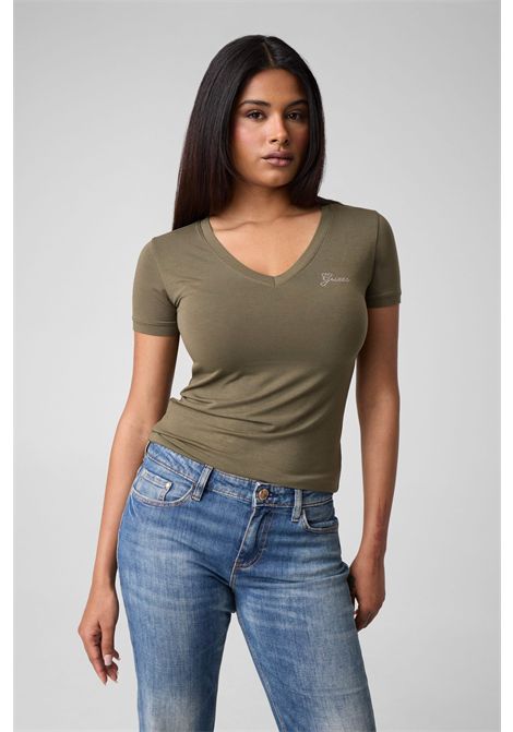 T-shirt con logo di strass GUESS | W6YI13 K3853G8L1