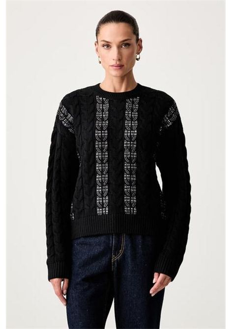 Maglione con strass cassandra GUESS | Maglie | W6YR21 Z0965JBLK