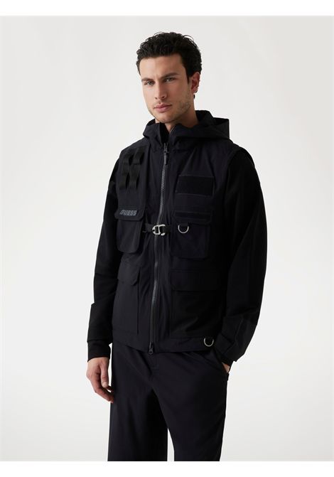 Gilet sahariano in ripstop GUESS ATHLEISURE | Giubbini | Z5GL01 WH2H0JBLK