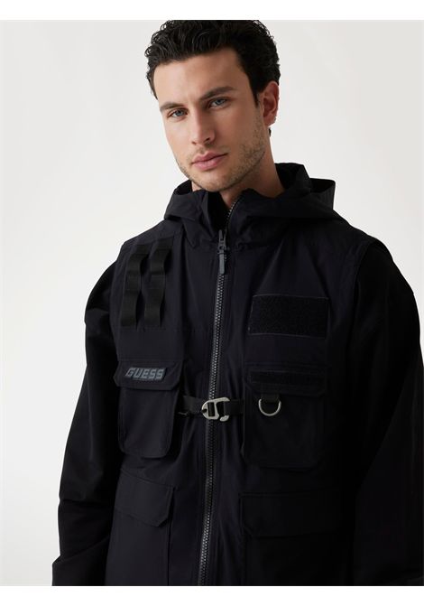 Gilet sahariano in ripstop GUESS ATHLEISURE | Giubbini | Z5GL01 WH2H0JBLK
