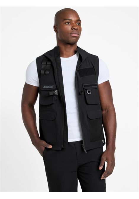 Gilet sahariano in ripstop GUESS ATHLEISURE | Giubbini | Z5GL01 WH2H0JBLK