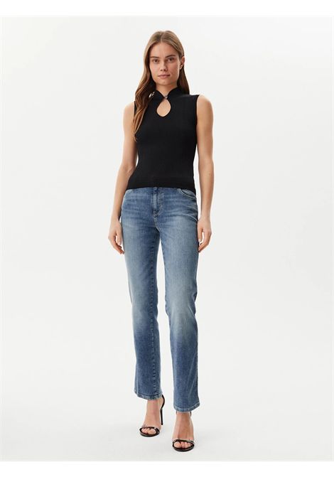Maglia smanicata a costine GUESS | Top | W5GR10 Z3L10JBLK