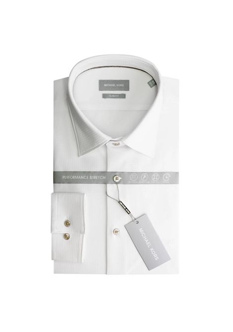 Camicia slim fit Performance Dobby MICHAEL KORS | Camicie | MK0DS01531M100 WHITE