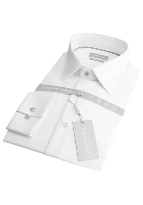 Camicia slim fit Performance Dobby MICHAEL KORS | Camicie | MK0DS01531M100 WHITE