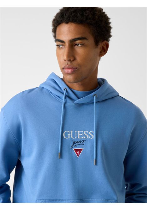 Felpa con logo stampato GUESS JEANS | Felpe | M6RQ26 KCPR1BLN