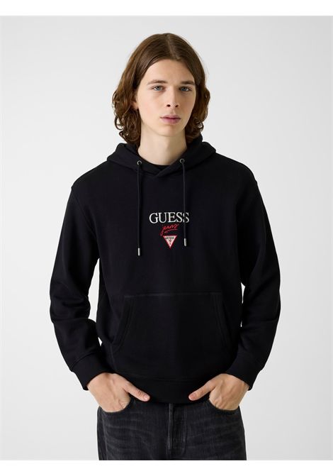 Felpa con logo stampato GUESS JEANS | Felpe | M6RQ26 KCPR1JBLK