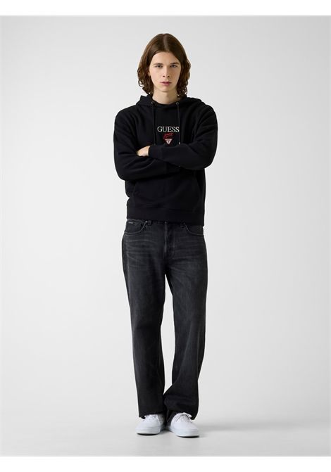 Felpa con logo stampato GUESS JEANS | Felpe | M6RQ26 KCPR1JBLK